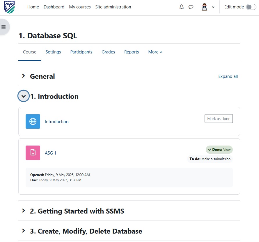 Detail Course LMS Documentation